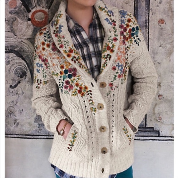 Anthropologie Sweaters - 👀ISO👀 Anthropologie Rose Is A Rose Cardigan Sz L